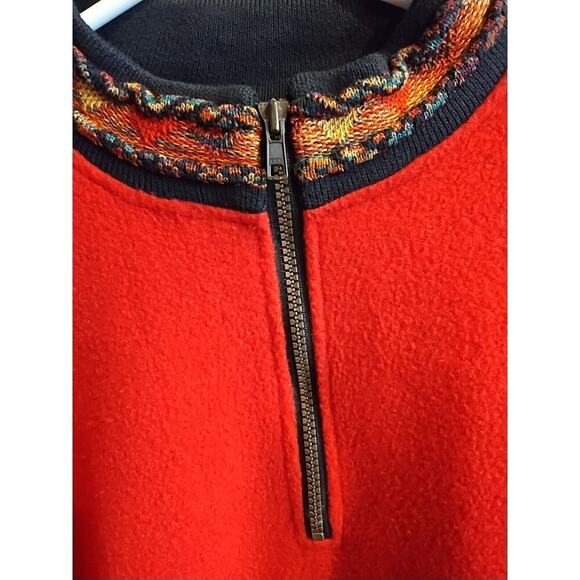 Tundra Sport Mens Large Red 1/4 Zip Fleece Jacket Pullover Fair Isle Canada - Picture 3 of 10